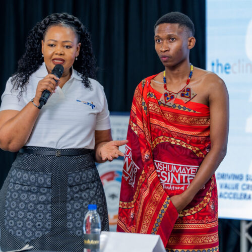 Founder and Director of Genesis Ekucaleni Media, Senator Pholile Shakantu with Digital Artist Nhlakanipho Ndzimandze.
