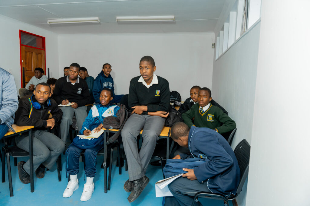 Learners participate in arts training facilitated by Genesis Ekucaleni Media, developing practical skills in writing, directing, dance and theatre.